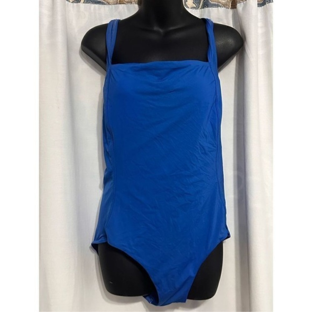 NICE Jag Swimsuit XL Blue One Piece Sporty Sexy Bathing Suit GOOD CONDITION
